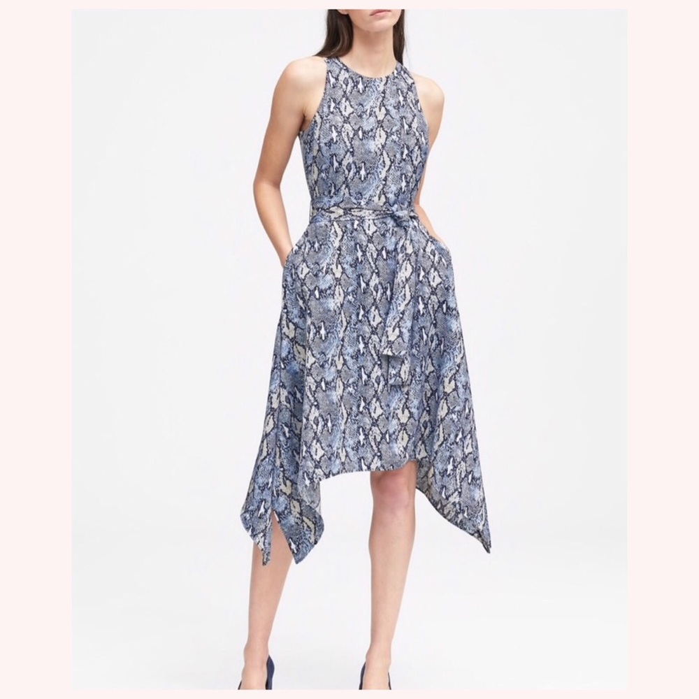 NWT BANANA REPUBLIC Snake Print Racer Back Dress